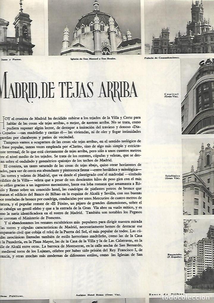 Coleccionismo: A&Ntilde;O 1950 RECORTE PRENSA MADRID AZOTEAS EDIFICIOS EMBLEMATICOS IGLESIAS