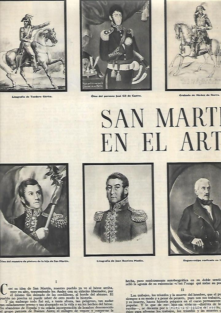 Colecionismo: A&Ntilde;O 1950 RECORTE PRENSA PINTURA EL GENERAL JOSE DE SAN MARTIN EN EL ARTE CUADROS
