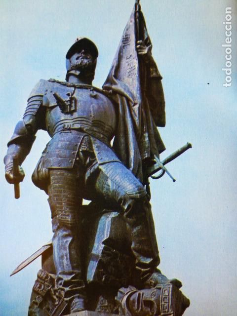 Coleccionismo: MEDELLIN BADAJOZ ESTATUA DE HERNAN CORTES ANTIGUO HUECOGRABADO
