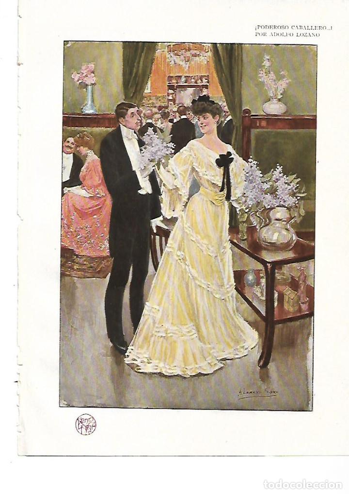 Collectionnisme: A&Ntilde;O 1908 RECORTE PRENSA LAMINA DIBUJO PINTURA PODEROSO CABALLERO POR ADOLFO LOZANO