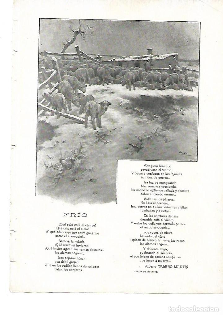 Coleccionismo: A&Ntilde;O 1903 RECORTE PRENSA POESIA FRIO POR ALBERTO VALERO MARTIN DIBUJO DE REGIDOR