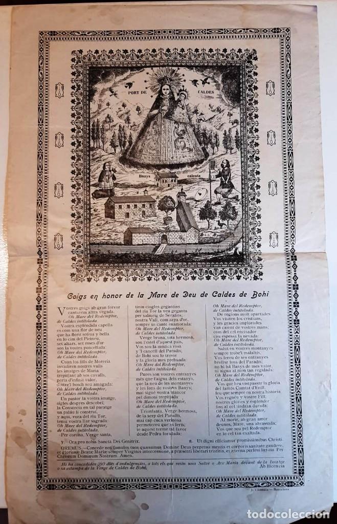 Coleccionismo: 40/50&acute;s ca. GOIGS HONOR MARE DE DEU DE CALDES DE BOHI - Port de Caldes - Banys Calents - Vilamala
