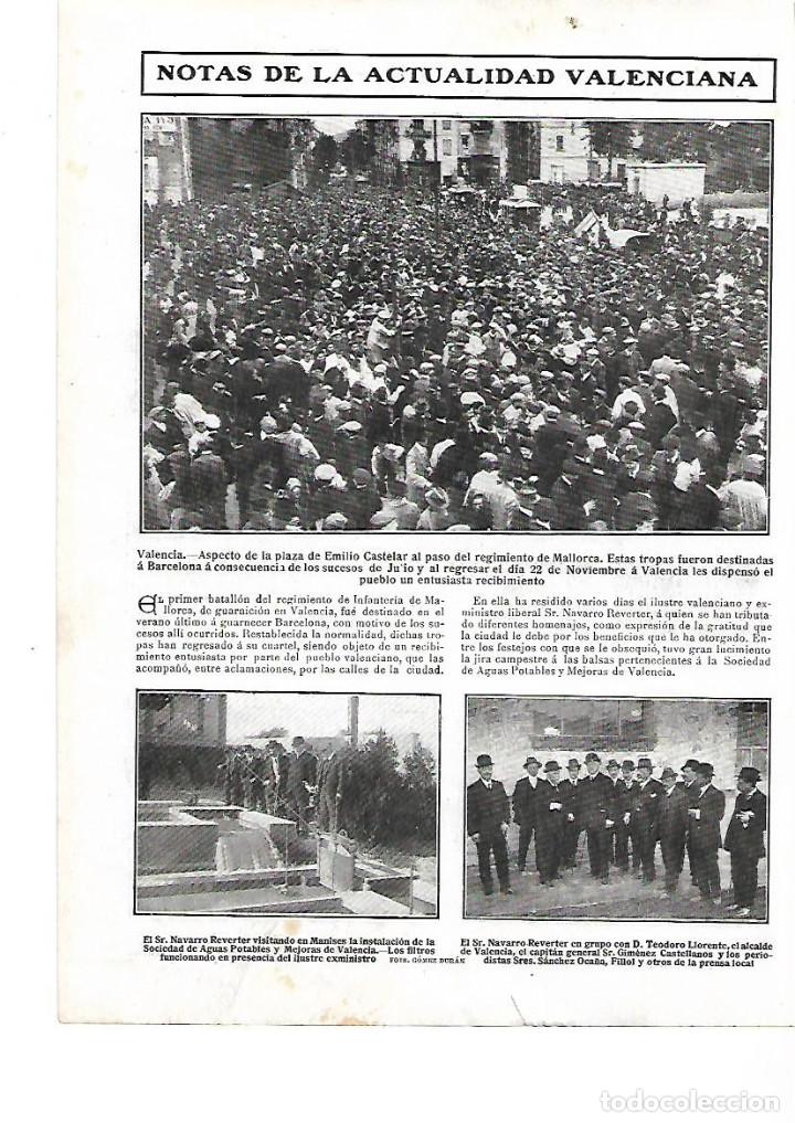 Coleccionismo: A&Ntilde;O 1909 RECORTE PRENSA MANISES VALENCIA INSTALACION DE AGUAS POTABLES Y MEJORAS DE VALENCIA