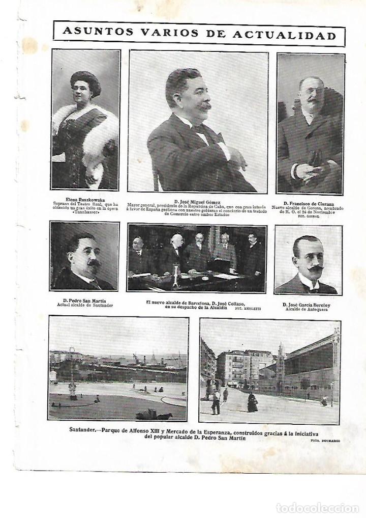 Colecionismo: A&Ntilde;O 1909 RECORTE PRENSA SANTANDER MERCADO DE LA ESPERANZA PARQUE ALFONSO XIII INICIATIVA POPULAR