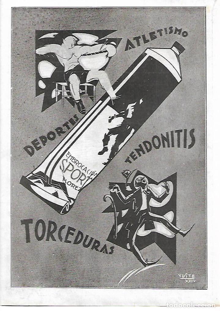 Coleccionismo: A&Ntilde;O 1924 RECORTE PRENSA PUBLICIDAD EMBROCACION SPORT FLOREZ ALIVIO DEPORTES ATLETISMO TORCEDURAS