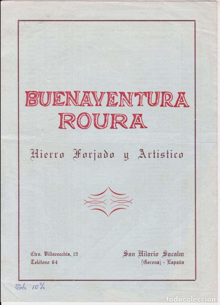 Sammelleidenschaft Papier: D&Iacute;PTICO &ndash; LISTA DE ARTICULOS DE BUENAVENTURA ROURA &ndash; HIERRO FORJADO Y ART&Iacute;STICO &ndash; SAN HILARIO SAC