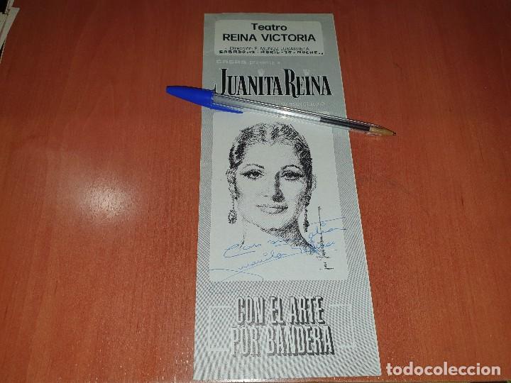 Coleccionismo: Juanita reina, programa del teatro reina victoria, con dedicatoria autografa