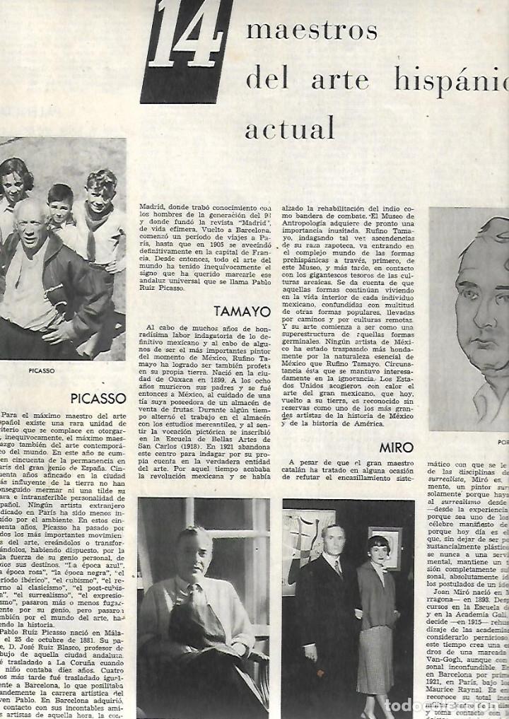 Colecionismo: &Ntilde;O 1955 RECORTE PRENSA PINTURA PINTORES PICASSO TAMAYO MIRO TAPIES DALI VAZQUEZ DIAZ LAM MACHO CLARA