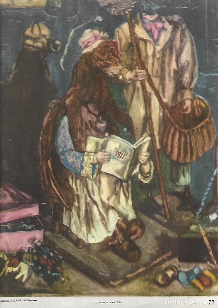 Coleccionismo: A&Ntilde;O 1955 RECORTE PRENSA LAMINA PINTURA GUTIERREZ SOLANA MASCARAS