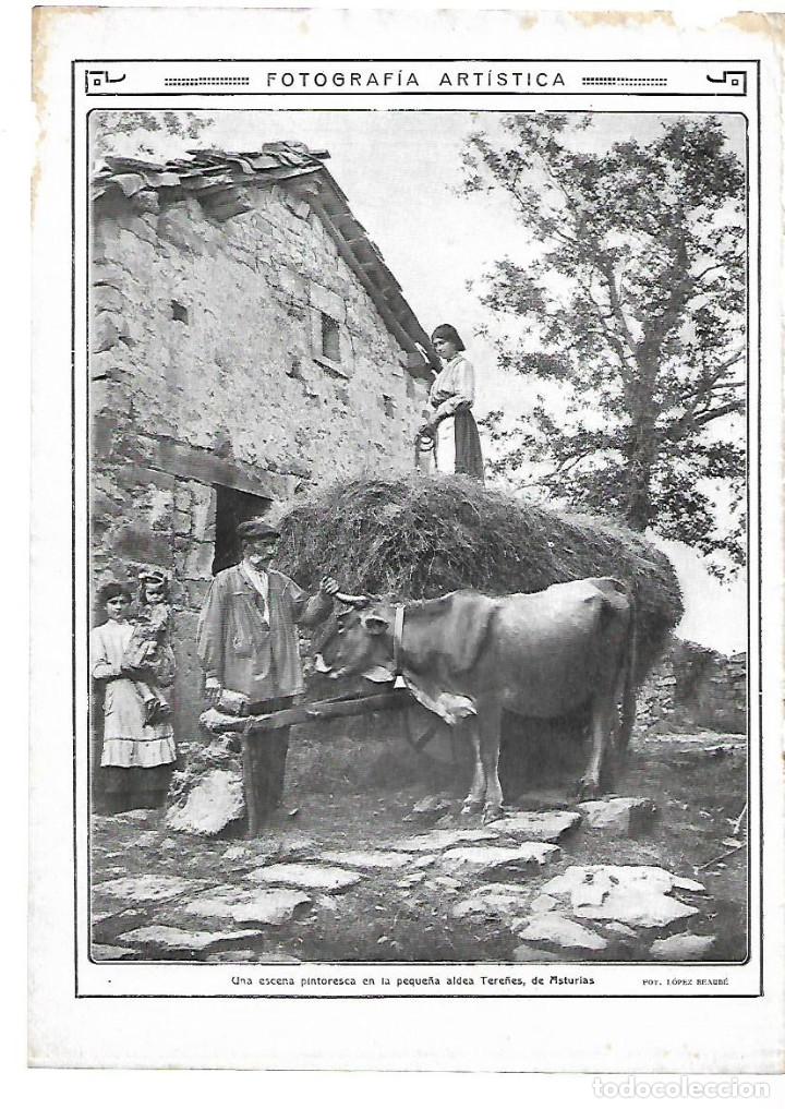 Collectionnisme: A&Ntilde;O 1913 RECORTE PRENSA TERE&Ntilde;ES ASTURIAS FOTOGRAFIA ARTISTICA LOPEZ BEAUBE CARRO PAJA BUEY ALDEANO