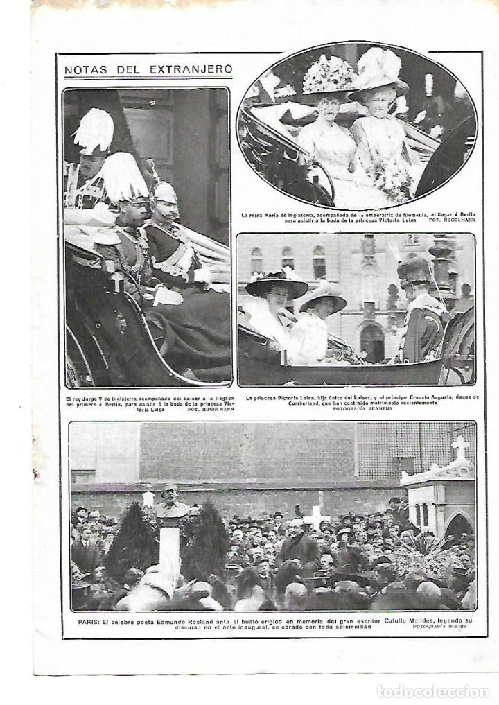 Coleccionismo: A&Ntilde;O 1913 RECORTE PRENSA PARIS POETA EDMUND ROSTAND ANTE BUSTO HOMENAJE A CATULLE MENDES