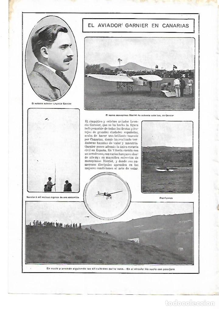Colecionismo: A&Ntilde;O 1913 RECORTE PRENSA AVIACION AVIADOR LEONCIO GARNIER EN CANARIAS TOURNEE