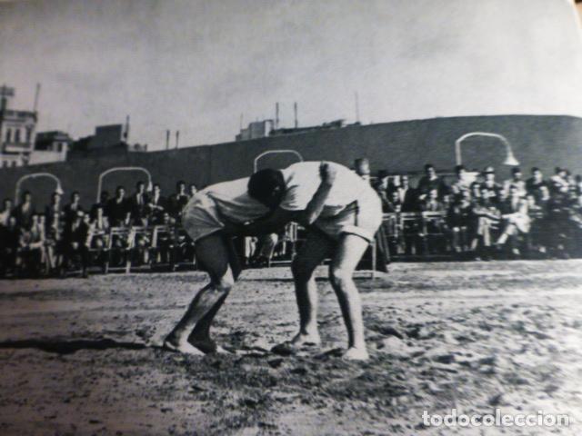 Collectionnisme: LAS PALMAS DE GRAN CANARIA LUCHA CANARIA ANTIGUA LAMINA HUECOGRABADO