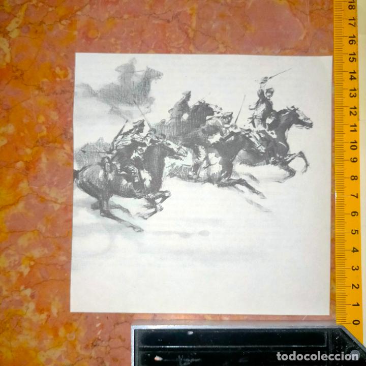 Coleccionismo: Antiguo recorte de publicaci&oacute;n de libro ilustraci&oacute;n dibujo coleccionistas de caballos equitacion
