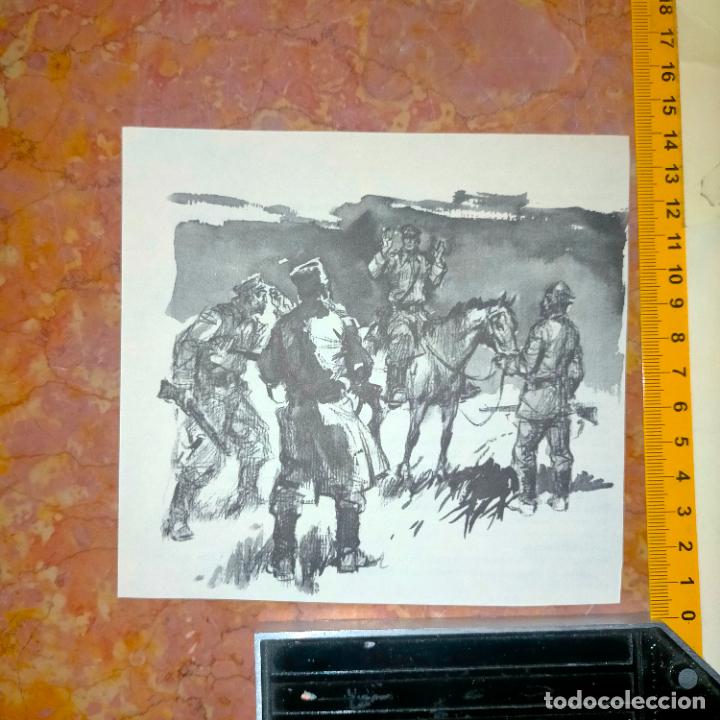 Coleccionismo: Antiguo recorte de publicaci&oacute;n de libro ilustraci&oacute;n dibujo coleccionistas de caballos equitacion