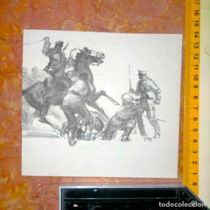 Coleccionismo: Antiguo recorte de publicaci&oacute;n de libro ilustraci&oacute;n dibujo coleccionistas de caballos equitacion