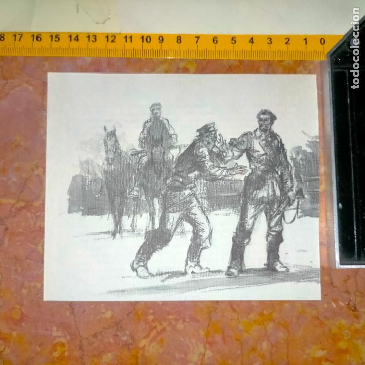 Coleccionismo: Antiguo recorte de publicaci&oacute;n de libro ilustraci&oacute;n dibujo coleccionistas de caballos equitacion