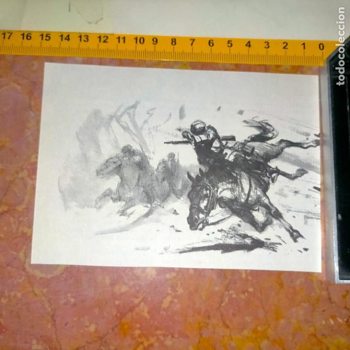 Coleccionismo: Antiguo recorte de publicaci&oacute;n de libro ilustraci&oacute;n dibujo coleccionistas de caballos equitacion