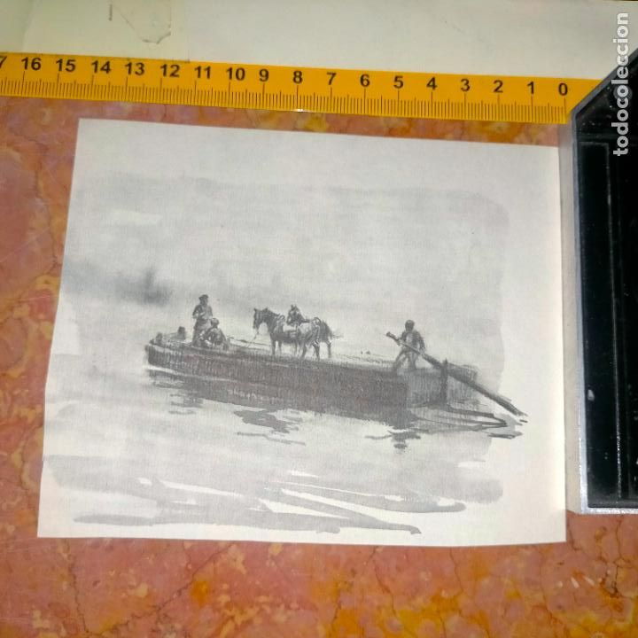 Coleccionismo: Antiguo recorte de publicaci&oacute;n de libro ilustraci&oacute;n dibujo coleccionistas de caballos equitacion