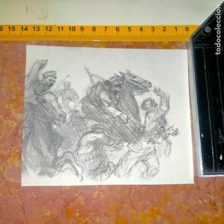 Coleccionismo: Antiguo recorte de publicaci&oacute;n de libro ilustraci&oacute;n dibujo coleccionistas de caballos equitacion