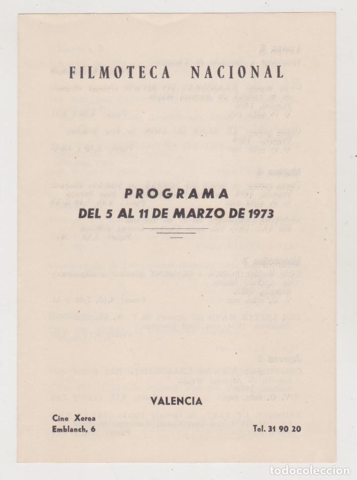 Coleccionismo: FILMOTECA NACIONAL - PROGRAMA 1973 - PERFECTO ESTADO