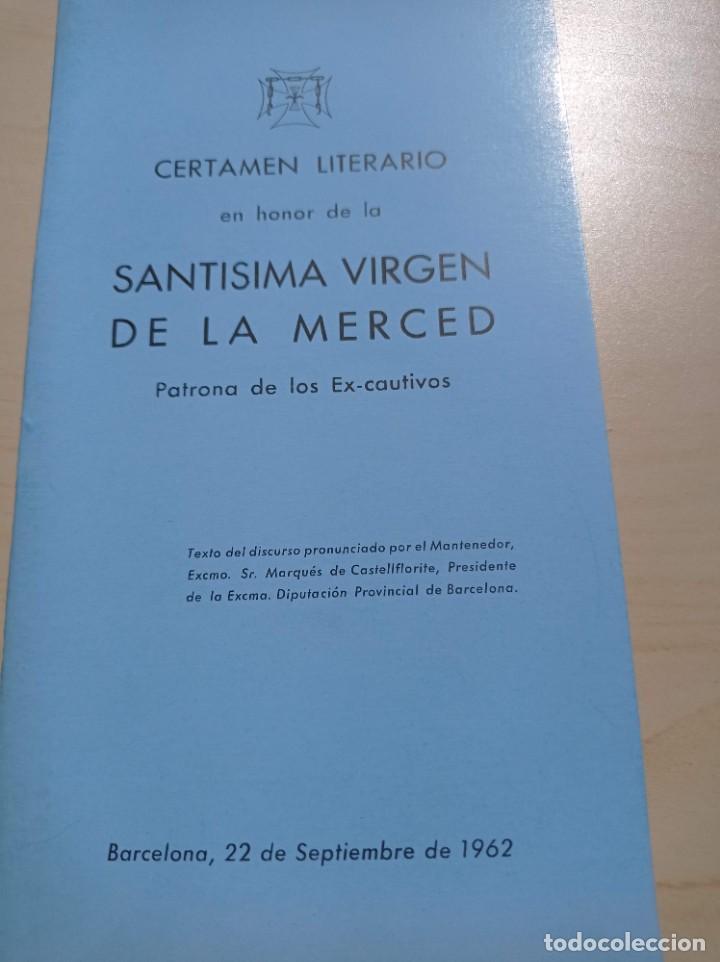 Coleccionismo: programa certamen 1962 Merced - Foto 1