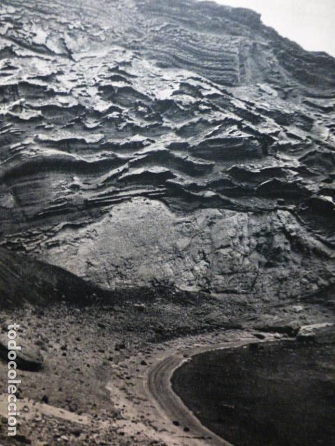 Collezionismo: LAGUNA DE AGUAS VERDES LANZAROTE ANTIGUA LAMINA HUECOGRABADO