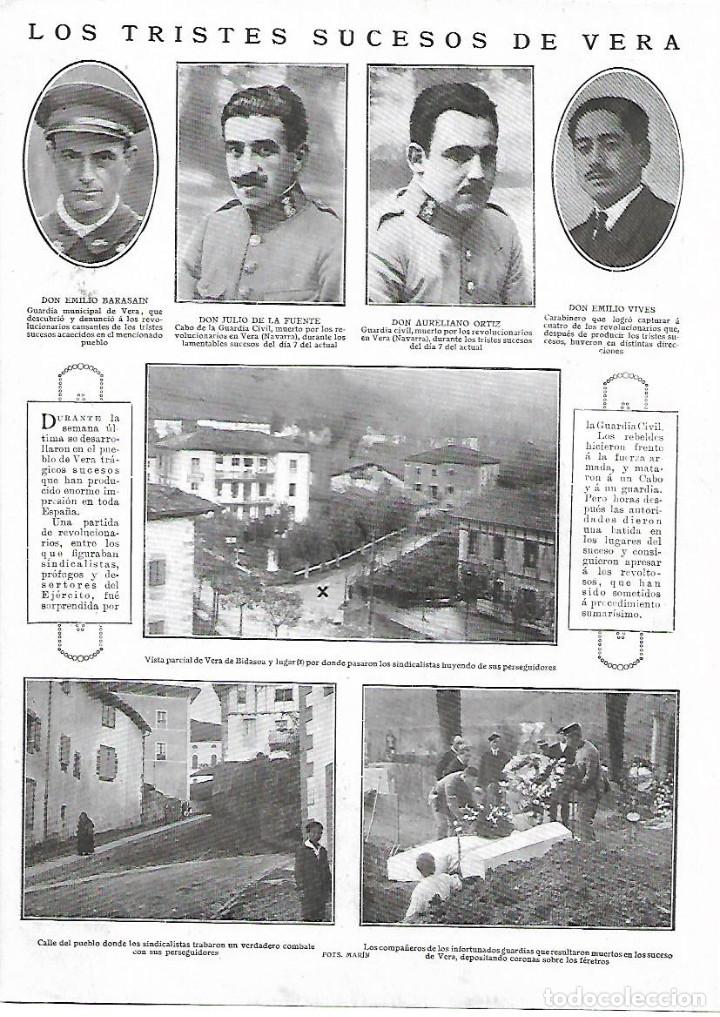 Collectionnisme: A&Ntilde;O 1924 HOJA NOTCIA SUCESOS VERA DE BIDASOA MUERTE GUARDIA CIVIL JULIO DE LA FUENTE AURELIANO ORTIZ