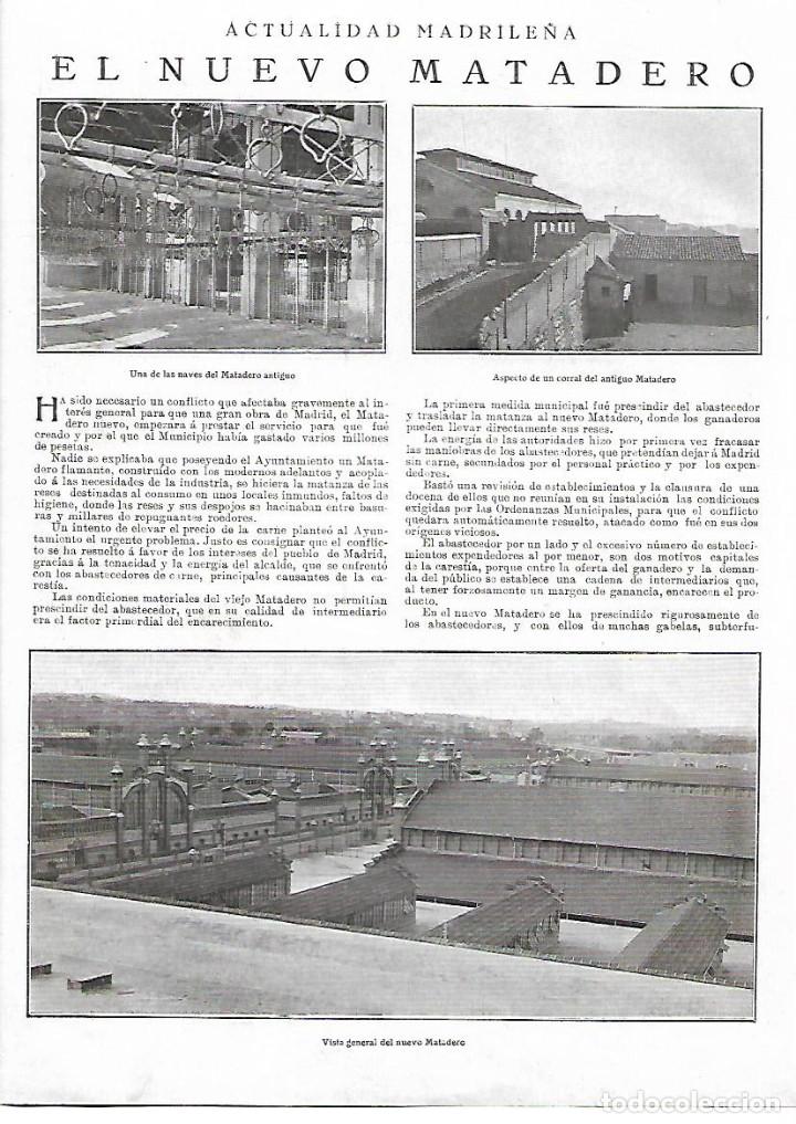 Coleccionismo: A&Ntilde;O 1924 RECORTE PRENSA NUEVO MATADERO DE MADRID DIRECTOR CESAREO SANZ EGA&Ntilde;A