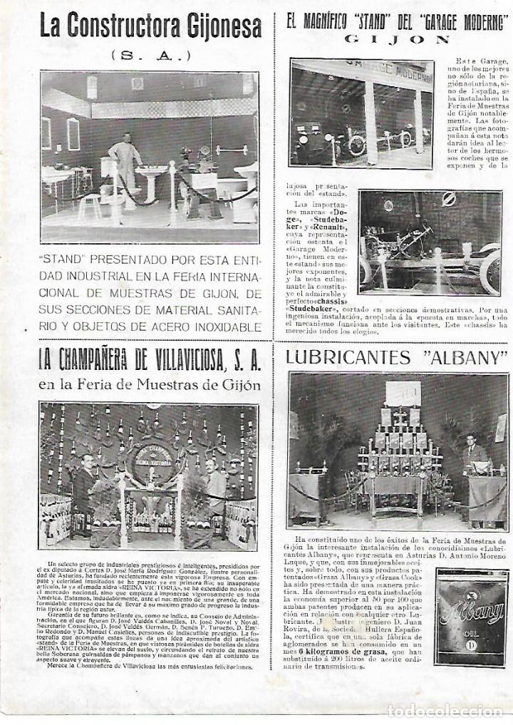 Collectionnisme: A&Ntilde;O 1924 FERIA MUESTRAS GIJON STAND LA CHAMPA&Ntilde;ERA DE VILLAVICIOSA LUBRICANTES ALBANY