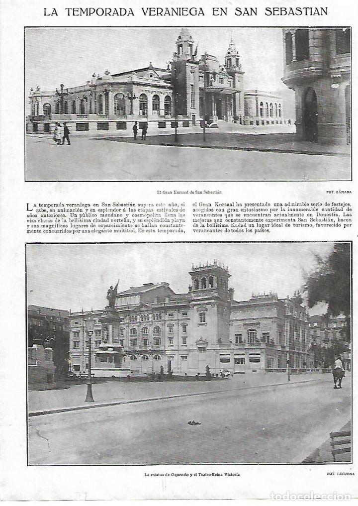 Coleccionismo: A&Ntilde;O 1924 RECORTE PRENSA VERANO SAN SEBASTIAN GRAN KURSAAL ESTATUA OQUENDO TEATRO REINA VICTORIA