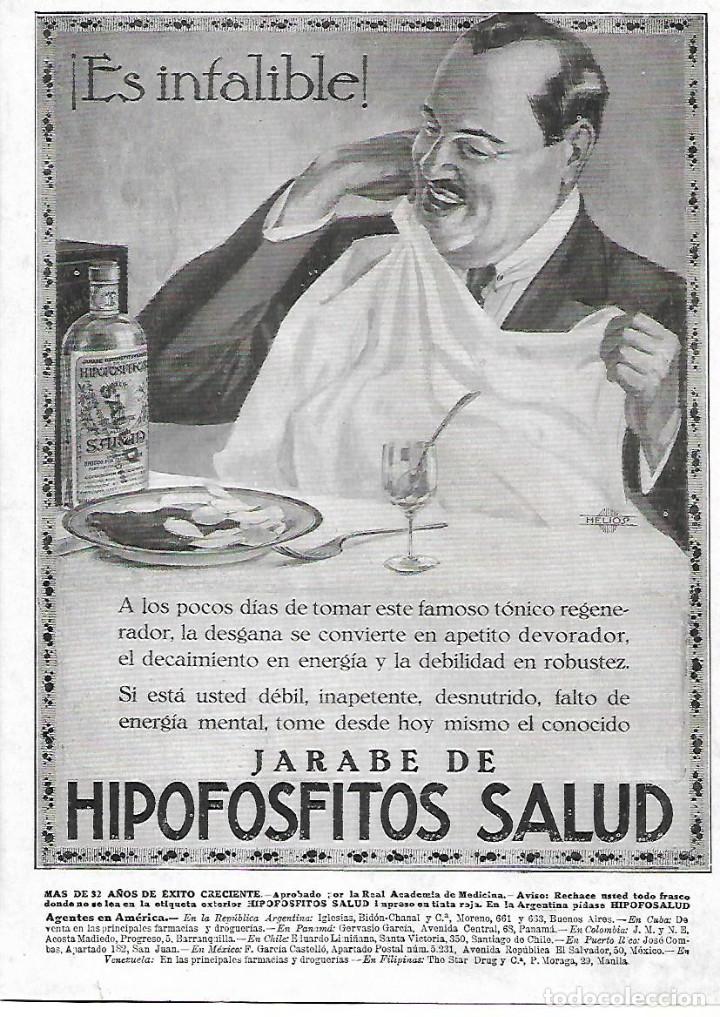 Colecionismo: A&Ntilde;O 1924 RECORTE PRENSA PUBLICIDAD JARABE HIPOFOSFITOS SALUD RECONSTITUYENTE ANEMIA