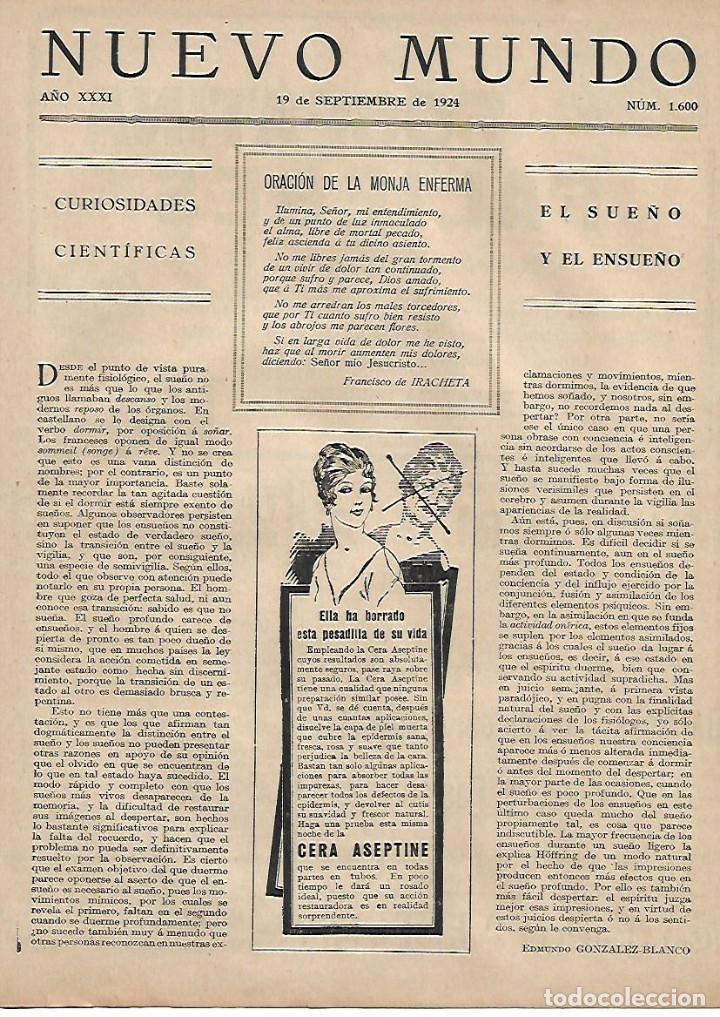 Coleccionismo: A&Ntilde;O 1924 RECORTE PRENSA PUBLICIDAD CERA ASEPTINE PARA LAS ARRUGAS COSMETICA