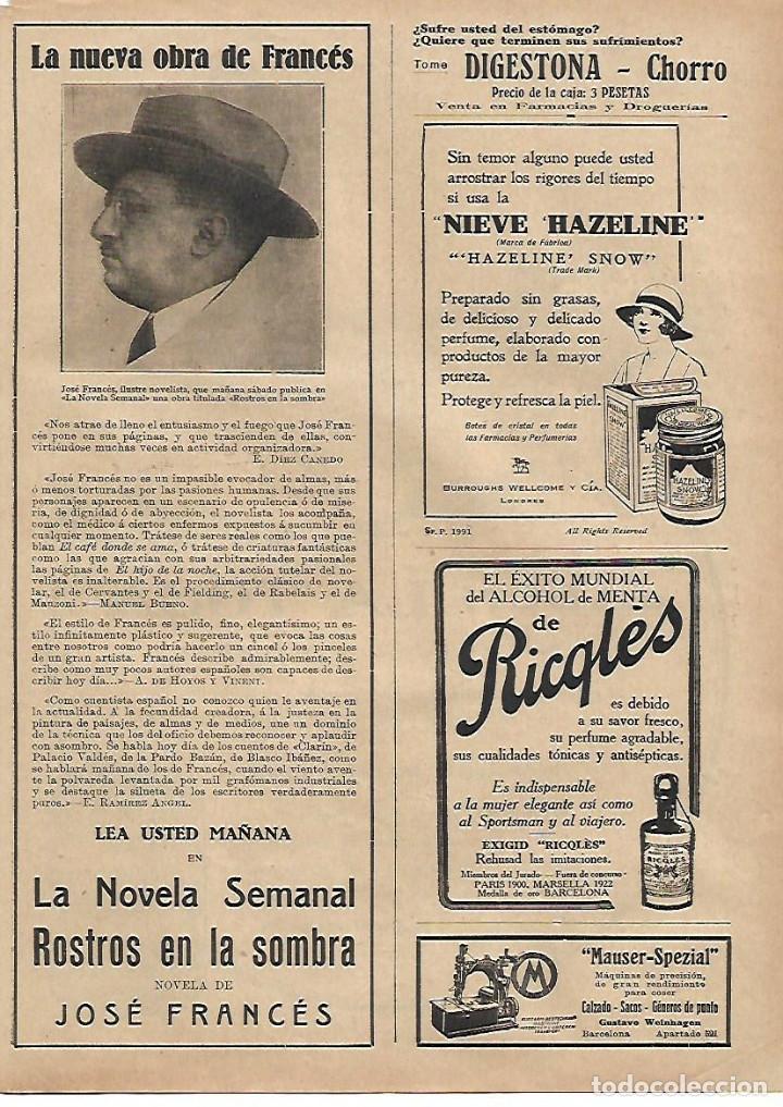 Coleccionismo: A&Ntilde;O 1924 RECORTE PRENSA PUBLICIDAD COSMETICA LA NIEVE HAZELINE BURROUGHS WELLCOME