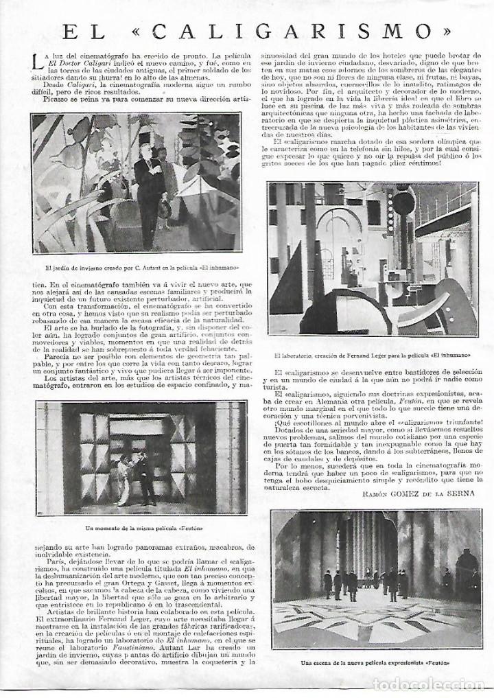 Collectionnisme: A&Ntilde;O 1924 RECORTE PRENSA CINE EL CALIGARISMO PELICULA DOCTOR CALIGARI FEUTON EL INHUMANO