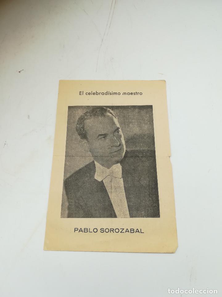Coleccionismo: PROGRAMA DE TEATRO. TEATRO CARRI&Oacute;N. 1952. SEMANA PABLO SOROZABAL. VER INTERIOR