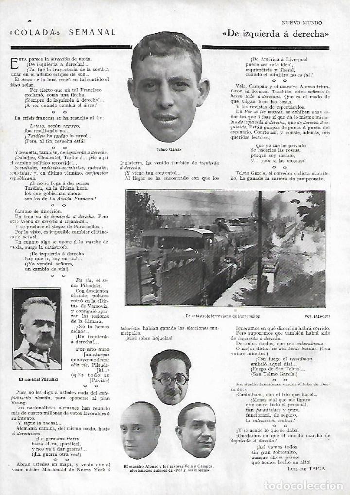 Collecting paper: A&Ntilde;O 1929 RECORTE PRENSA CATASTROFE FERROVIARIA DE PARACUELLOS TREN
