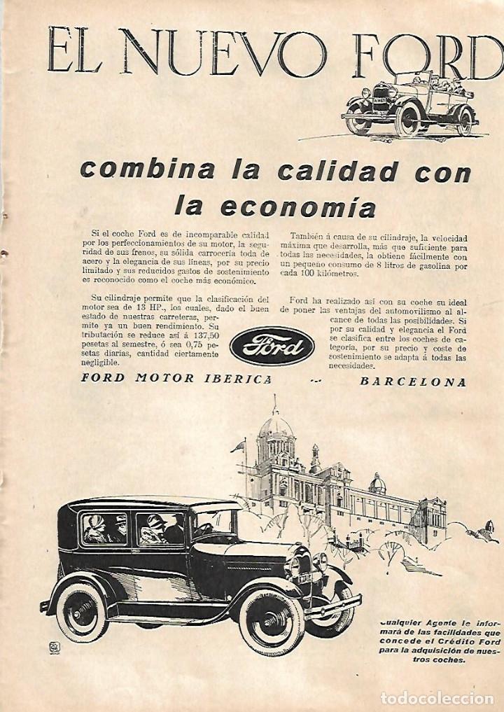Coleccionismo: A&Ntilde;O 1929 RECORTE PRENSA PUBLICIDAD COCHE AUTOMOVIL FORD MOTOR IBERICA