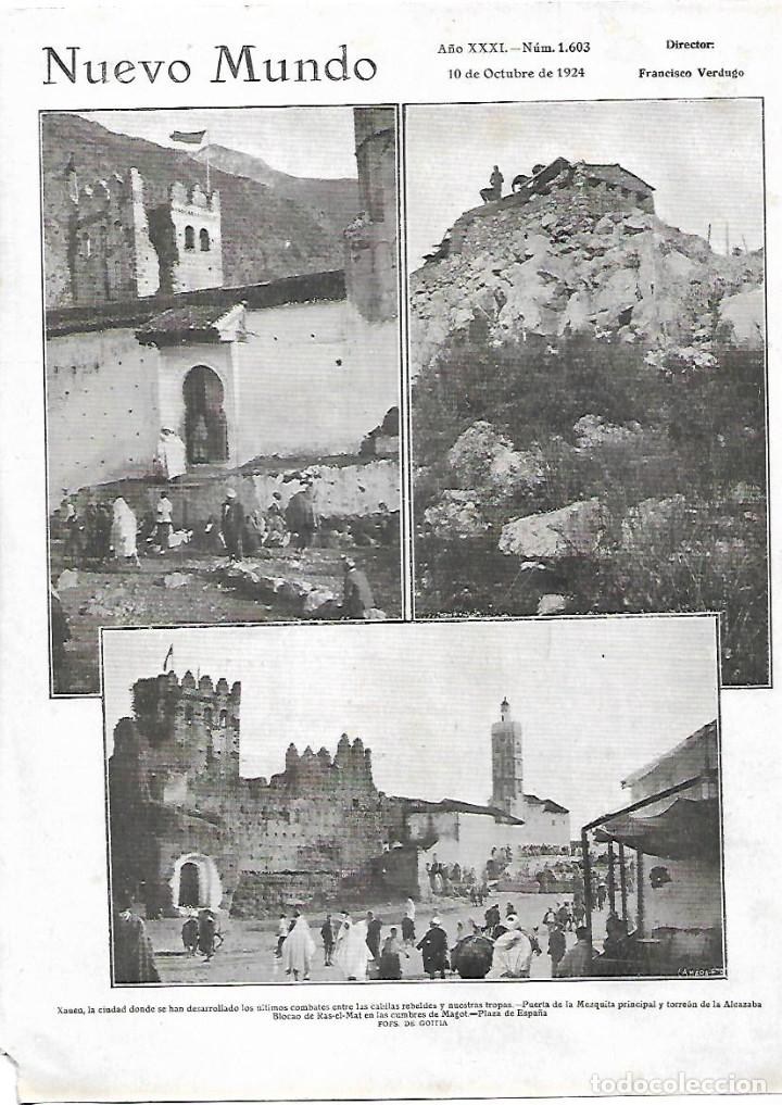 Coleccionismo: A&Ntilde;O 1924 RECORTE PRENSA GUERRA RIF XAUEN PUERTA MEZQUITA TORREON ALCAZABA PLAZA DE ESPA&Ntilde;A