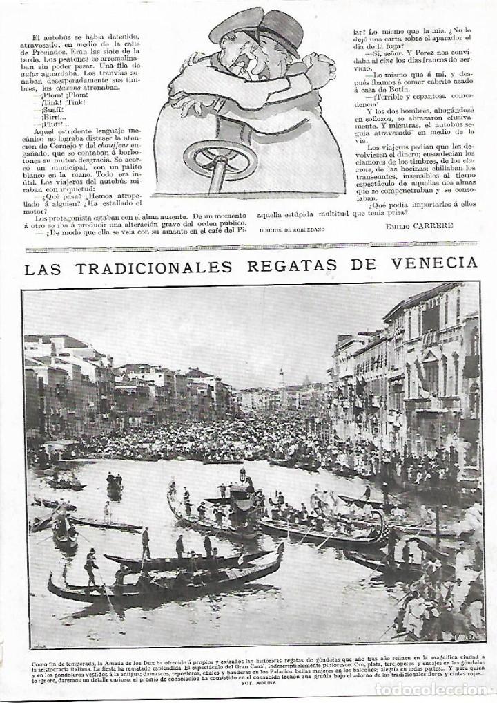 Colecionismo: A&Ntilde;O 1924 RECORTE PRENSA ITALIA LAS TRADICIONALES REGATAS DE VENECIA GONDOLAS