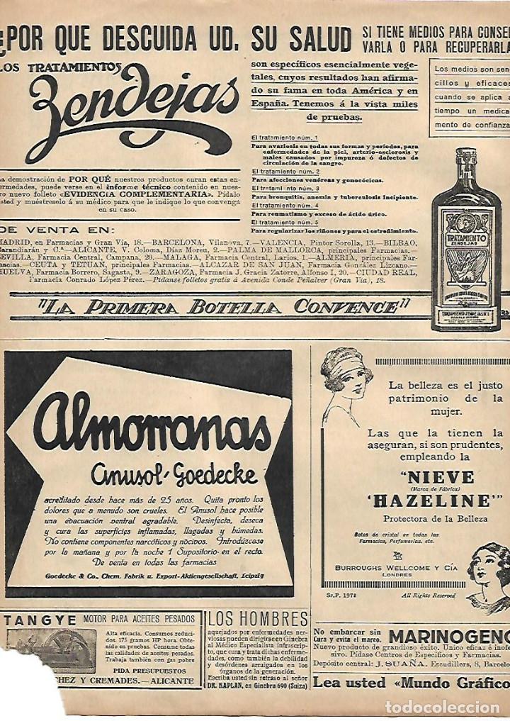 Collezionismo: A&Ntilde;O 1924 RECORTE PRENSA PUBLICIDAD TRATAMIENTOS ZENDEJAS PRODUCTOS FARMACEUTICOS
