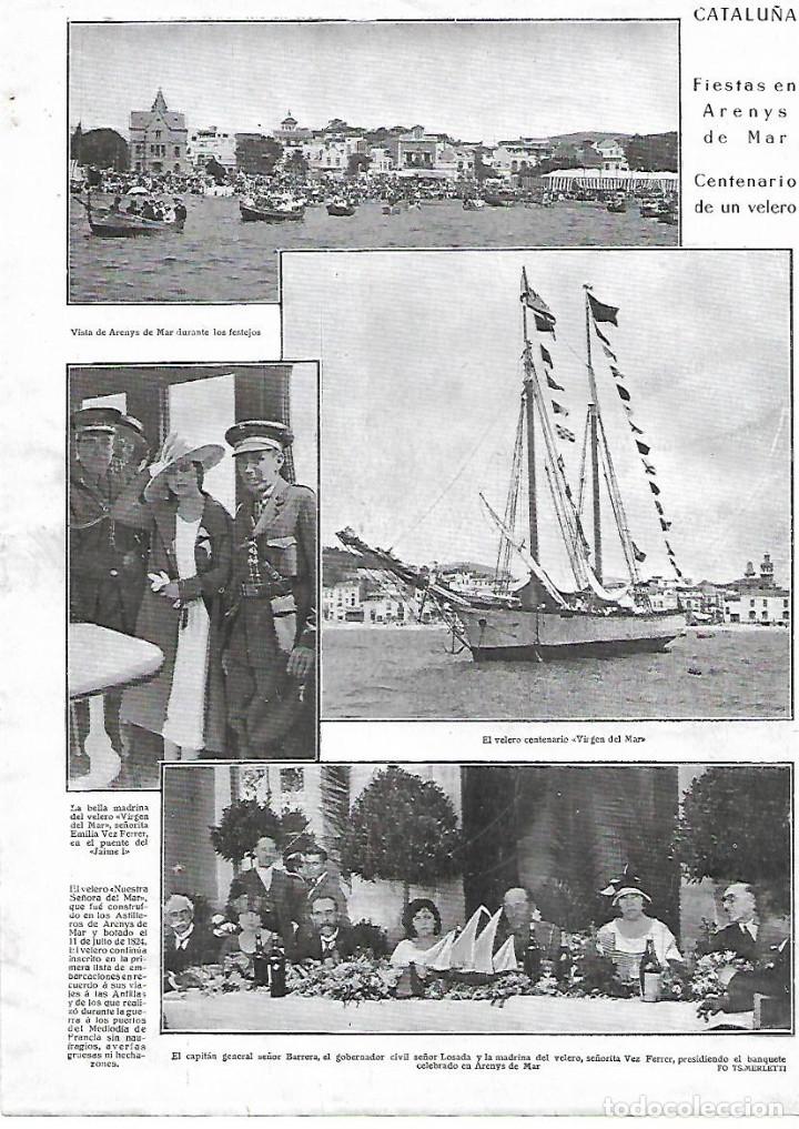Collecting paper: A&Ntilde;O 1924 RECORTE PRENSA FIESTAS ARENYS DE MAR CENTENARIO VELERO VIRGEN DEL MAR EMILIA VEZ FERRER
