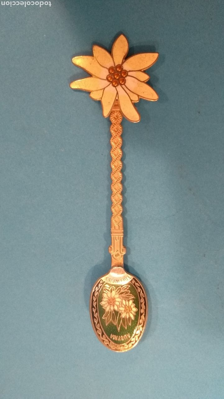 Coleccionismo: Cucharilla Austria Edelweiss 13 cm - Foto 1