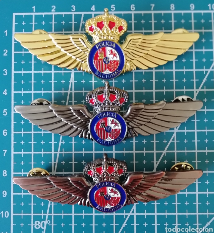 Coleccionismo: 3 PIN ALAS MET&Aacute;LICAS HELIC&Oacute;PTEROS POLIC&Iacute;A NACIONAL ESPA&Ntilde;A CNP (Piloto, mec&aacute;nico, operador sistemas)