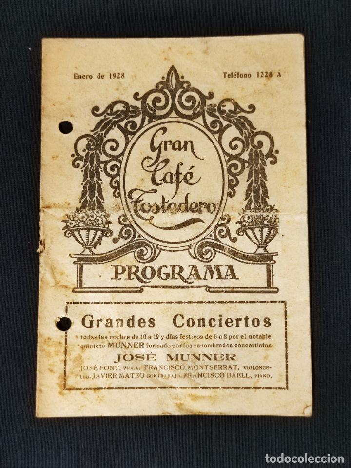 Coleccionismo: 1928 - GRAN CAFE TOSTADERO - PROGRAMA GRANDES CONCIERTOS -