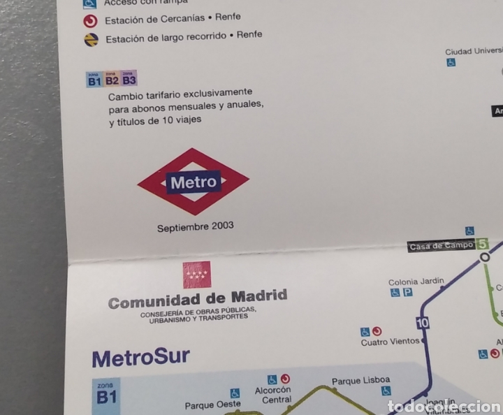 Coleccionismo: Plano esquem&aacute;tico metro Madrid 2003 - Foto 3