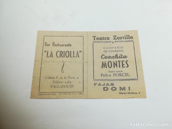 Coleccionismo: PEQUE&Ntilde;O PROGRAMA. TEATRO ZORRILLA. VALLADOLID. 1952. ESTRENO EL COMPLEJO DE FILEMON