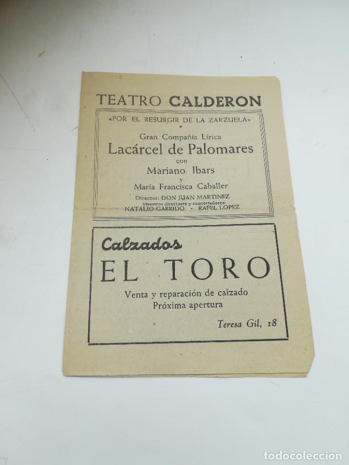 Coleccionismo: PEQUE&Ntilde;O PROGRAMA. TEATRO CALDERON. 1951. VARIAS OBRAS. VER. CON PUBLICIDAD DE EPOCA