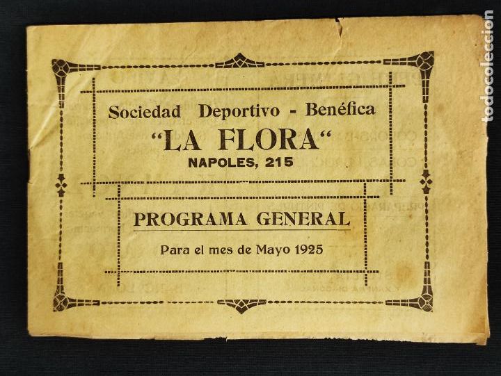 Coleccionismo: 1925 - SOCIEDAD DEPORTIVO BENEFICA LA FLORA - PROGRAMA PARA EL MES DE MAYO -