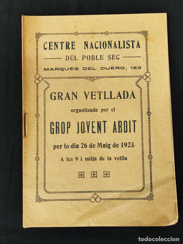 Coleccionismo: 1923 - CENTRE NACIONALISTA DEL POBLE SEC - PROGRAMA 26 DE MAIG -